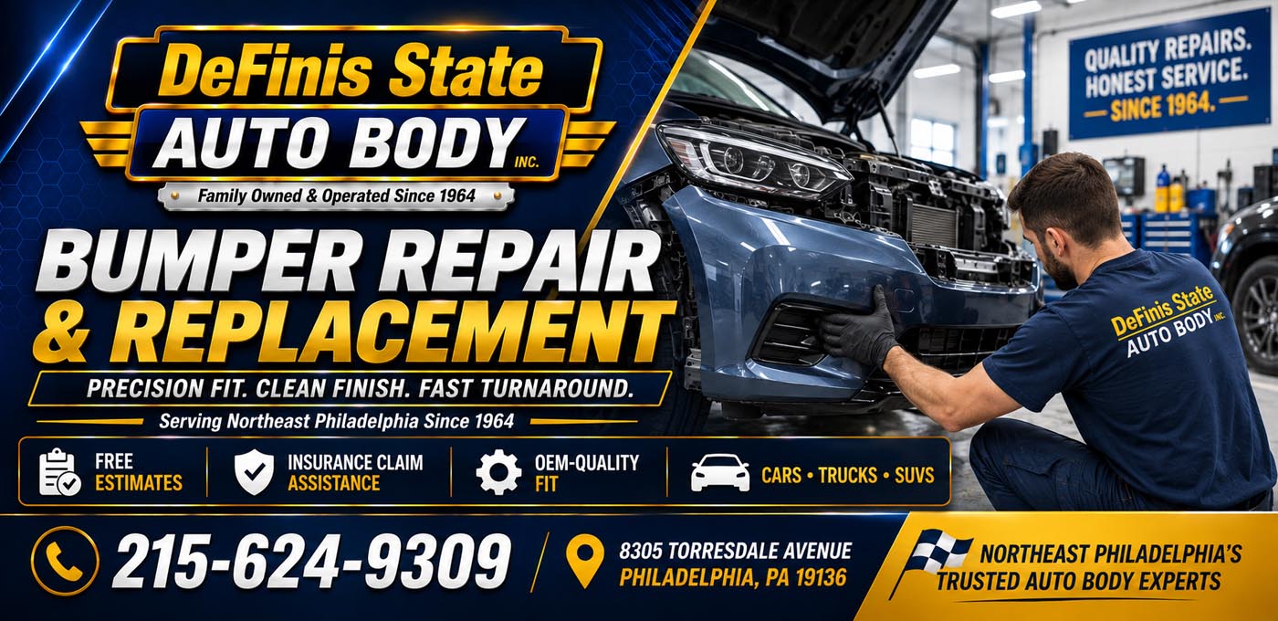Collision Repair Somerton 19116 auto body shop serving Bustleton 19115, Parkwood 19154 and Northeast Philadelphia with dent repair, bumper replacement, paint matching, frame straightening and insurance claim assistance for cars, trucks and fleet vehicles.