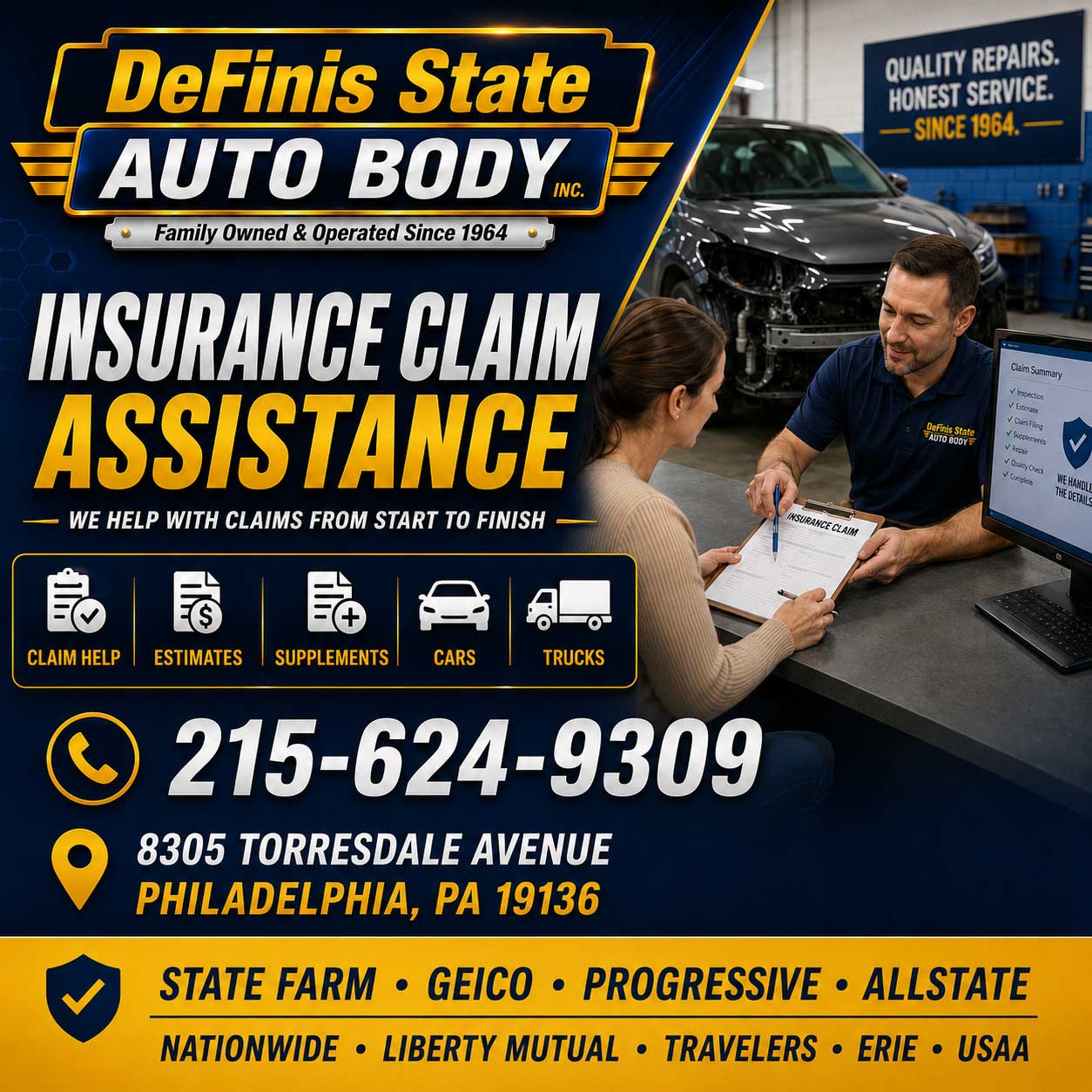 Illegal steering help Bustleton 19115 choose your own collision repair shop