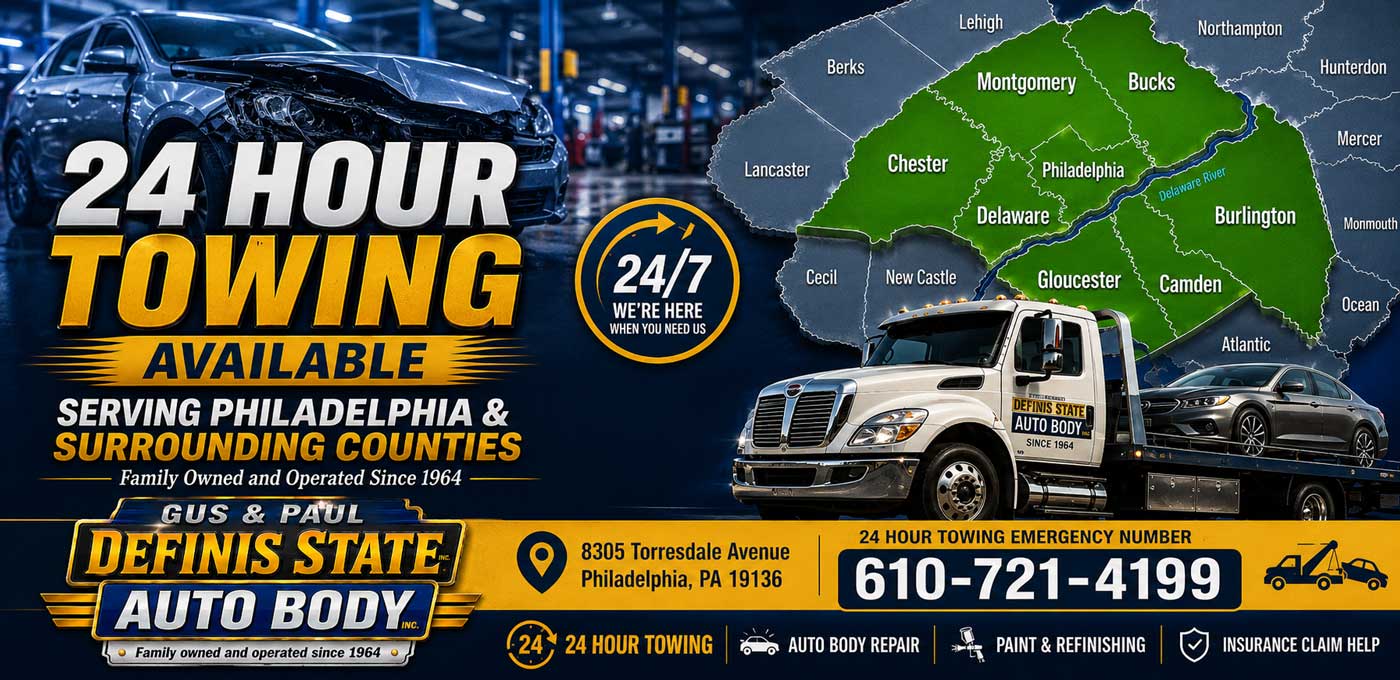 Auto Body Northeast Philadelphia 215-624-9609 Family owned & operated over 50 years Since 1964 Car Insurance Claims Adjuster, Truck Business vehicles